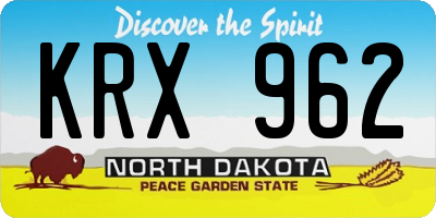 ND license plate KRX962