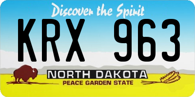 ND license plate KRX963
