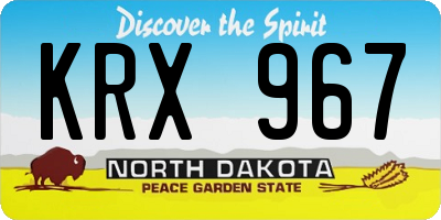 ND license plate KRX967