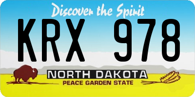 ND license plate KRX978
