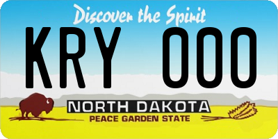 ND license plate KRY000