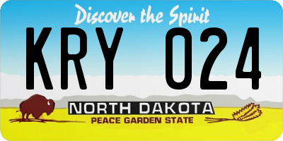 ND license plate KRY024