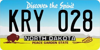 ND license plate KRY028