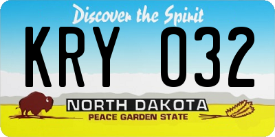 ND license plate KRY032