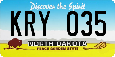 ND license plate KRY035