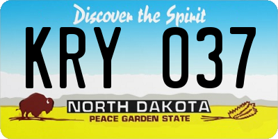 ND license plate KRY037