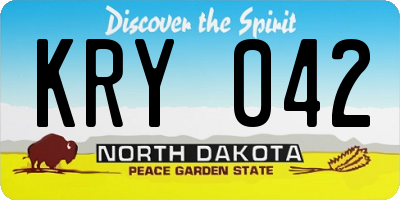 ND license plate KRY042