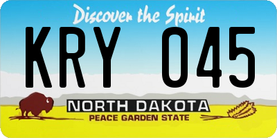 ND license plate KRY045