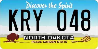 ND license plate KRY048