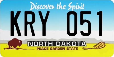 ND license plate KRY051
