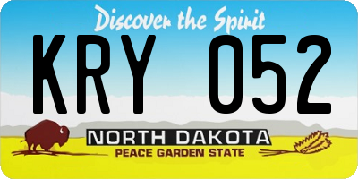 ND license plate KRY052