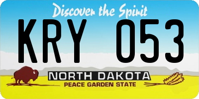 ND license plate KRY053