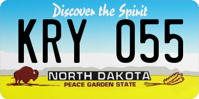 ND license plate KRY055