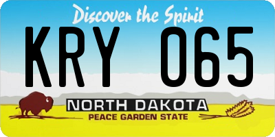 ND license plate KRY065