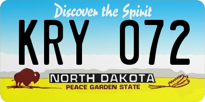 ND license plate KRY072