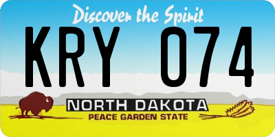 ND license plate KRY074