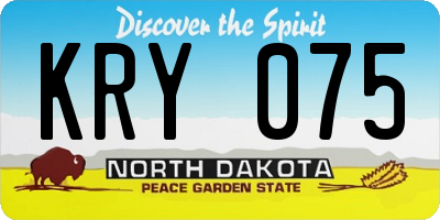 ND license plate KRY075