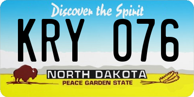 ND license plate KRY076