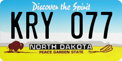 ND license plate KRY077