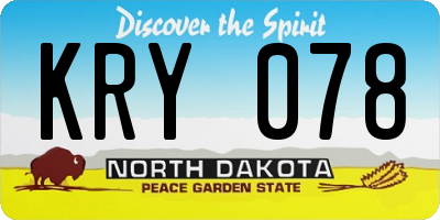 ND license plate KRY078