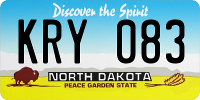 ND license plate KRY083