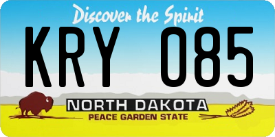 ND license plate KRY085
