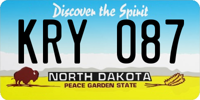 ND license plate KRY087