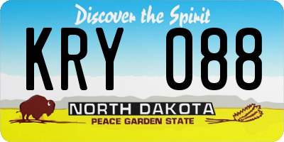 ND license plate KRY088