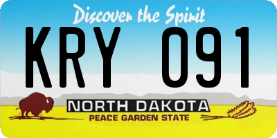 ND license plate KRY091