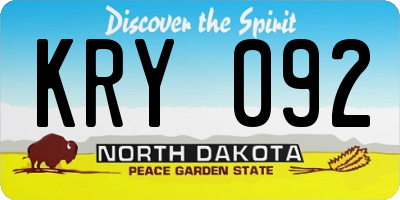 ND license plate KRY092