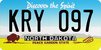 ND license plate KRY097