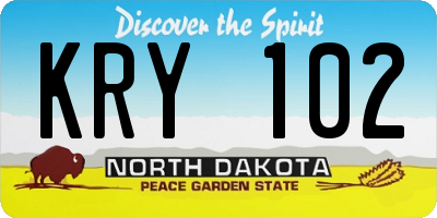 ND license plate KRY102