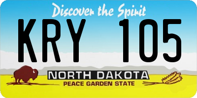 ND license plate KRY105