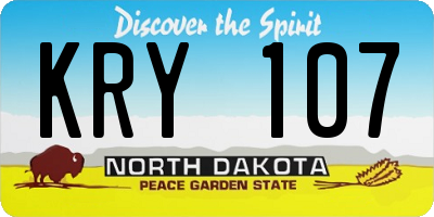 ND license plate KRY107