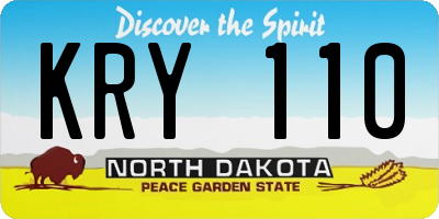 ND license plate KRY110