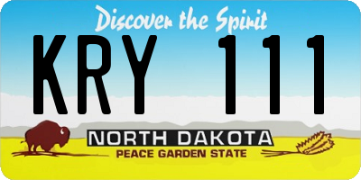 ND license plate KRY111