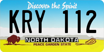 ND license plate KRY112