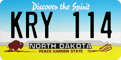 ND license plate KRY114