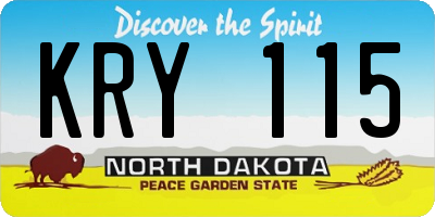 ND license plate KRY115
