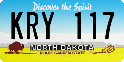 ND license plate KRY117