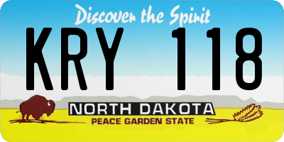 ND license plate KRY118