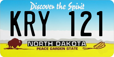 ND license plate KRY121