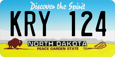 ND license plate KRY124
