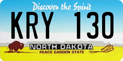 ND license plate KRY130