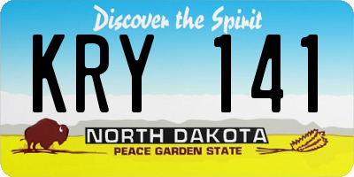 ND license plate KRY141