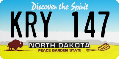 ND license plate KRY147