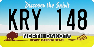 ND license plate KRY148