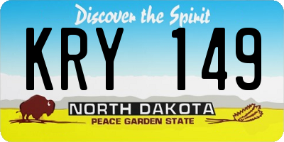 ND license plate KRY149