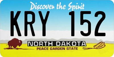 ND license plate KRY152