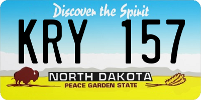ND license plate KRY157